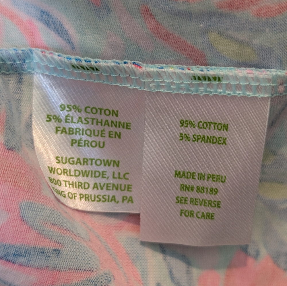 Lilly Pulitzer Aleah long-sleeve top Surf Blue Flim Flam print - Picture 4 of 8